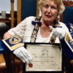 Sheila was delighted to receive a certificate and jewel to mark 60 years in the Craft